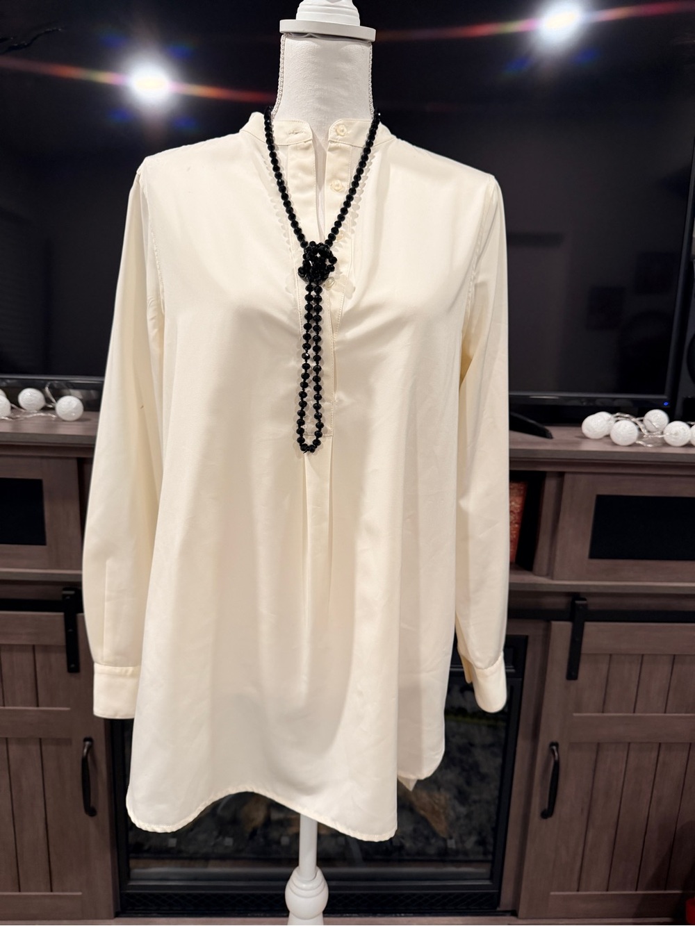 Ralph Lauren Ivory Long-Sleeve Button-Front Shirt